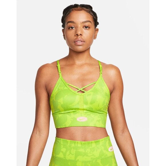 Nike Womens Dri-FIT Indy Icon Sports Bra DM0668-321 Green Pink Size S Small - Picture 2 of 7